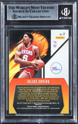 76ers Julius "Dr. J" Erving Signed 2019 Panini Prizm Fearless #17 Card BAS Slab