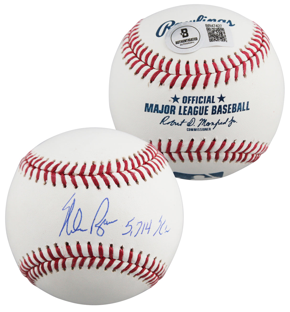Rangers Nolan Ryan "5714 K's" Authentic Signed Manfred Oml Baseball W/ Case BAS