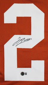 Texas Jahdae Barron Authentic Signed Burnt Orange Pro Style Jersey BAS Witnessed