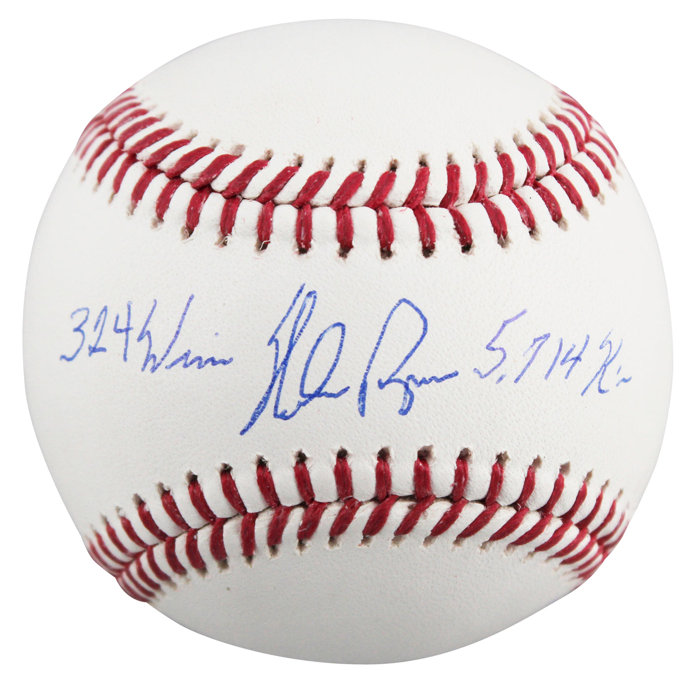Rangers Nolan Ryan "5714 K's, 324 Wins" Authentic Signed Baseball W/ Case BAS
