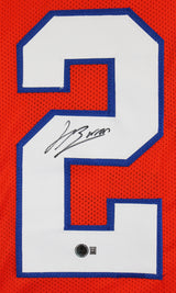 Jahdae Barron Authentic Signed Orange Pro Style Jersey Autographed BAS Witnessed