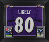 Isaiah Likely Authentic Signed Purple Pro Style Framed Jersey BAS Witnessed