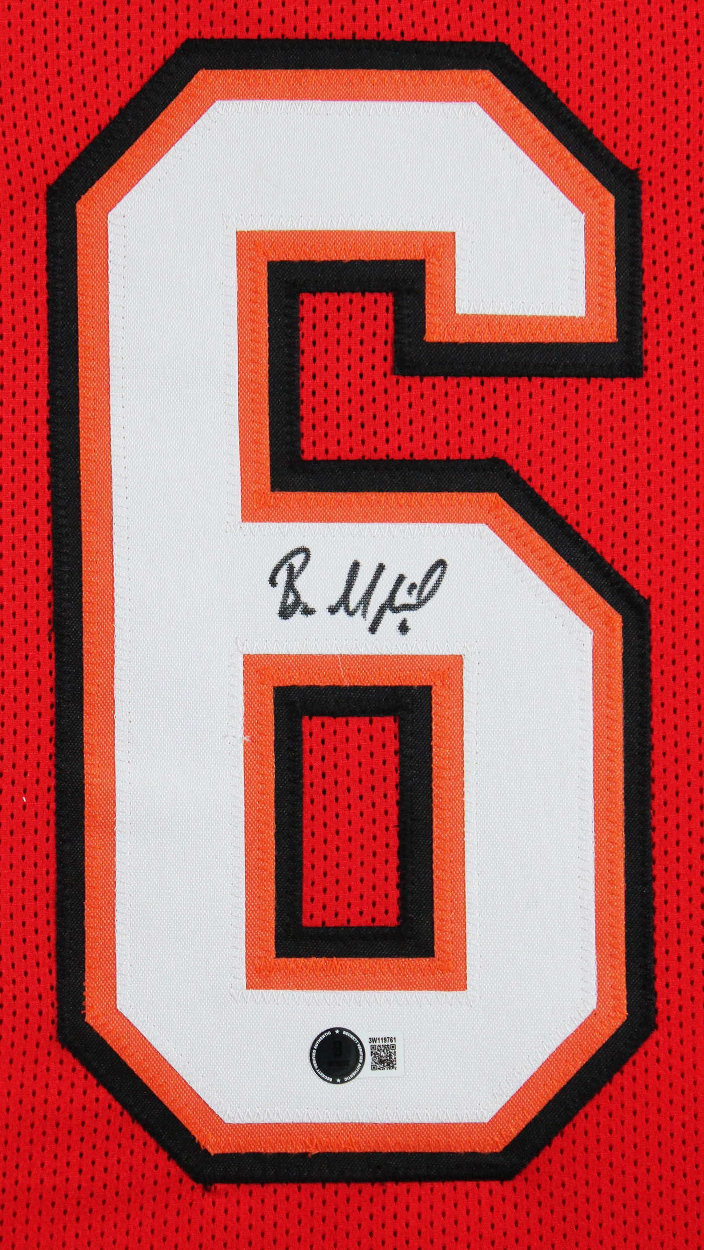Baker Mayfield Authentic Signed Red Pro Style Framed Jersey BAS Witnessed