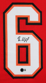 Baker Mayfield Authentic Signed Red Pro Style Framed Jersey BAS Witnessed