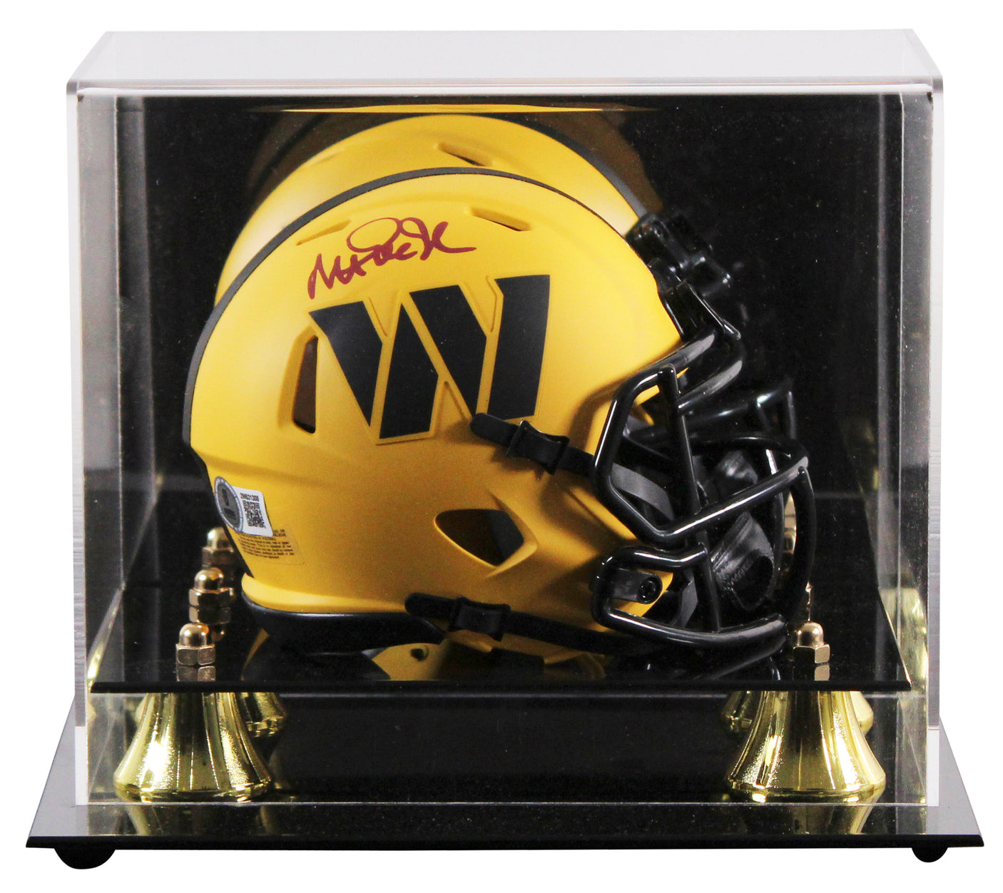 Commanders Magic Johnson Signed Rave Speed Mini Helmet W/ Case BAS Witnessed
