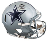 Cowboys Roger Staubach Signed Full Size Speed Proline Helmet W/ Case BAS Witness