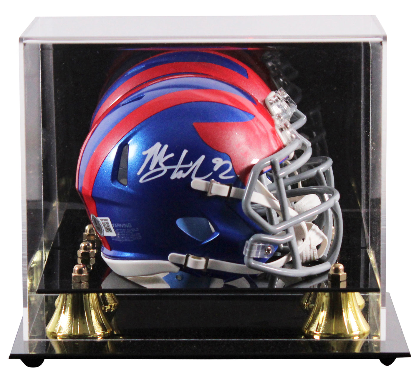 Giants Michael Strahan Signed 2024 On-Field Alt Speed Mini Helmet W/ Case BAS W