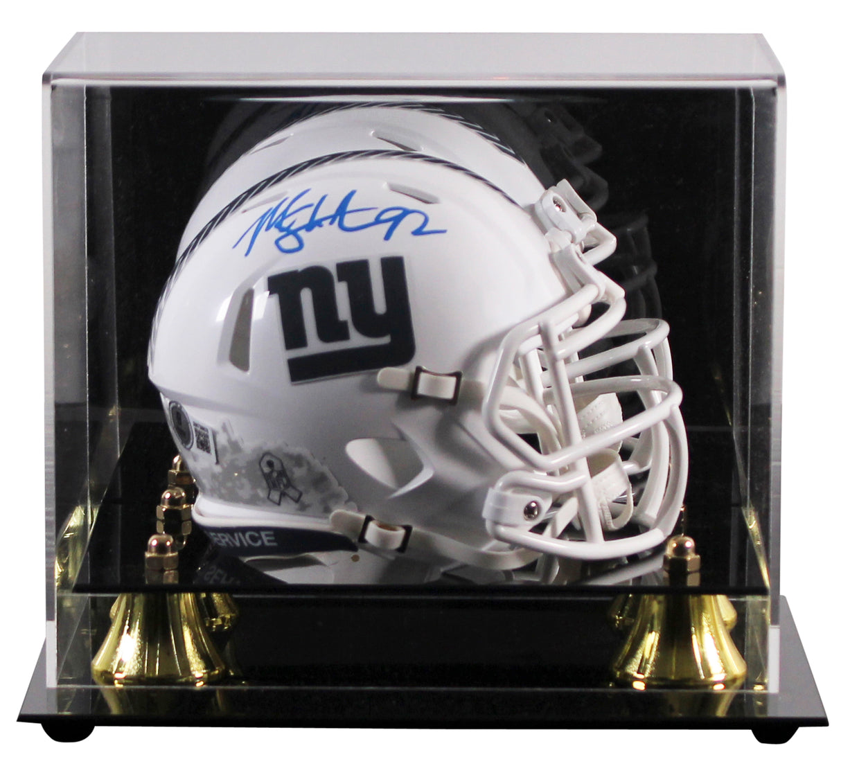 Giants Michael Strahan Signed STS III Speed Mini Helmet W/ Case BAS Witnessed