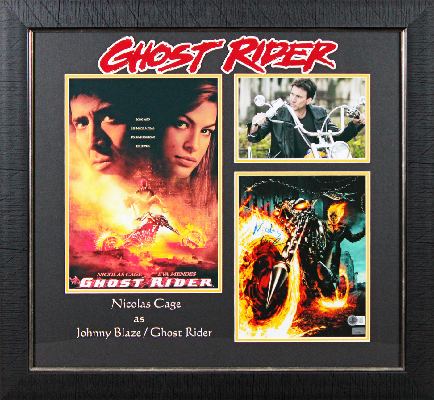 Nicolas Cage Ghost Rider Authentic Signed 8x10 Framed Vertical Photo BAS
