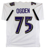 Jonathan Ogden "HOF 13" Authentic Signed White Pro Style Jersey BAS Witnessed 2