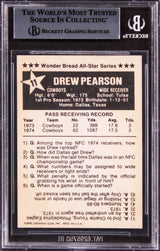 Cowboys Drew Pearson "HOF 21" Signed 1975 Wonder Bread #11 Card BAS Slabbed 2