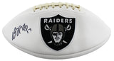 Raiders Davante Adams Signed White Panel Logo Football BAS Witnessed #2W020409