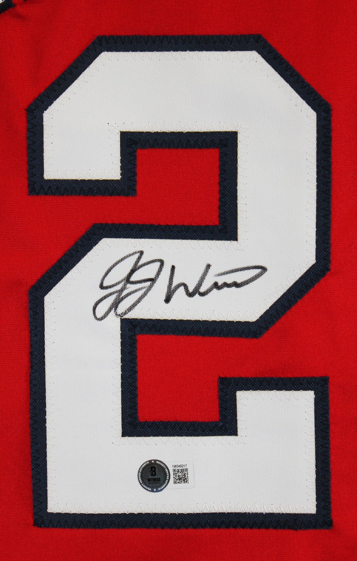 J.J. Wetherholt Authentic Signed Red Pro Style Jersey Autographed BAS Witnessed