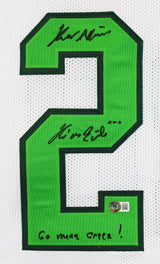 North Texas Kevin Adkisson "2x Inscribed" Signed White Pro Style Jersey BAS Wit