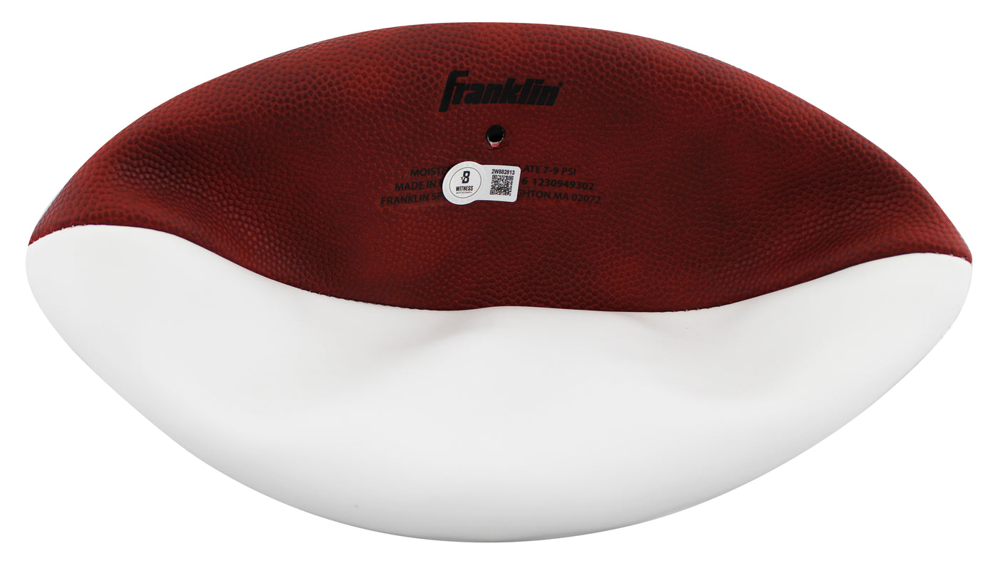 Bengals Boomer Esiason Signed White Panel Logo Football BAS Witnessed #2W882813