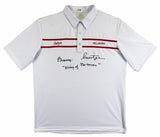 Oklahoma Barry Switzer "King of Norman" Signed White Polo Shirt BAS Witnessed