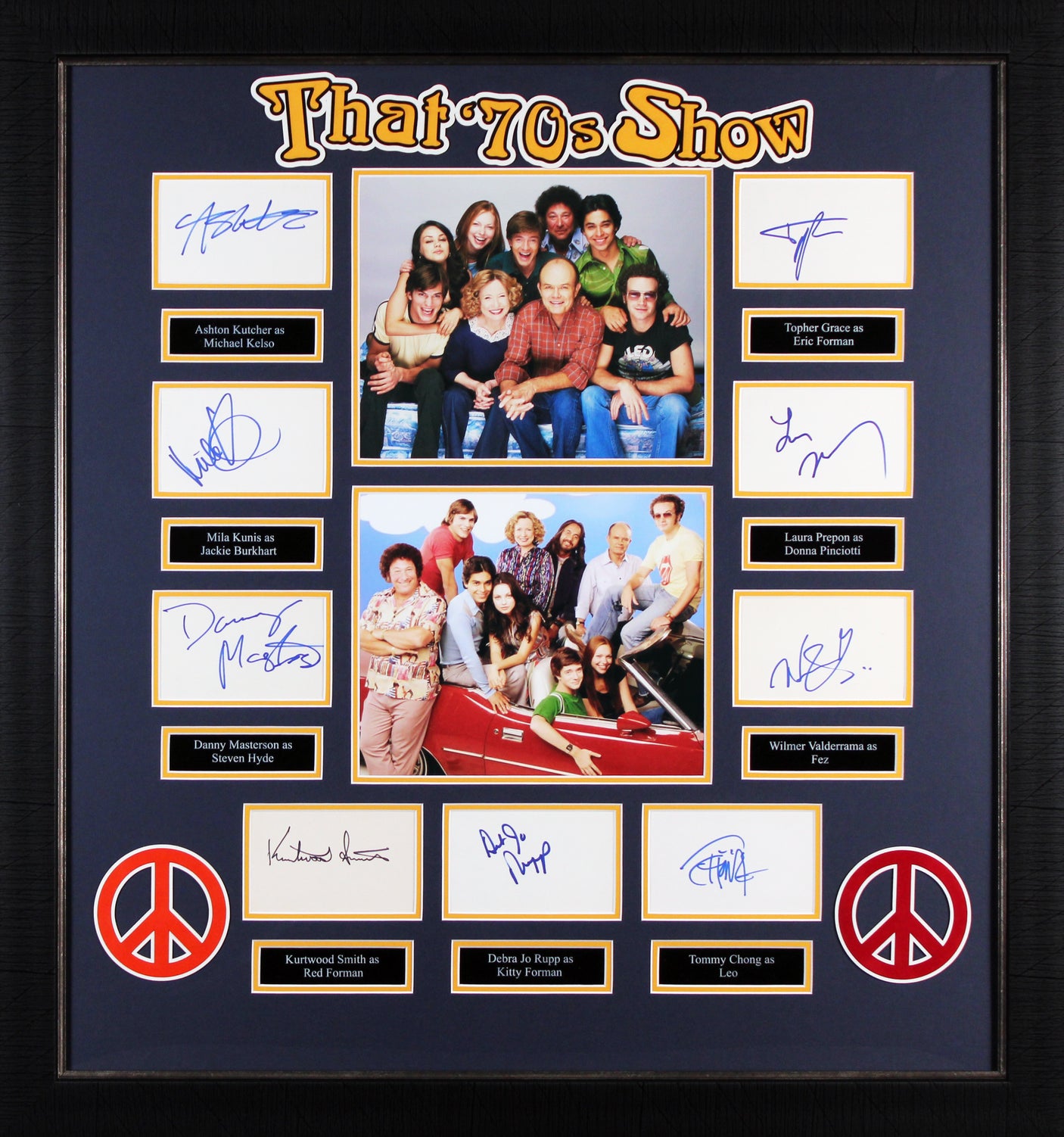 That 70's Show (9) Kutcher, Kunis, Grace, Prepon +5 Signed Framed Display BAS