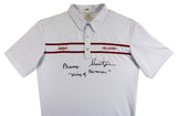 Oklahoma Barry Switzer "King of Norman" Signed White Polo Shirt BAS Witnessed