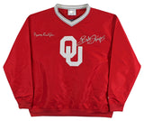 OU Bob Stoops & Barry Switzer Signed Maroon Champion Pullover Jacket BAS Witness