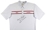Oklahoma Barry Switzer "74-75-88 Natl Champs" Signed White Polo Shirt BAS Wit