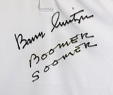 Oklahoma Barry Switzer "Boomer Sooner" Signed White Polo Shirt BAS Witnessed