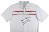 Oklahoma Barry Switzer "Boomer Sooner" Signed White Polo Shirt BAS Witnessed