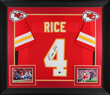 Rashee Rice Authentic Signed Red Pro Style Framed Jersey Autographed BAS