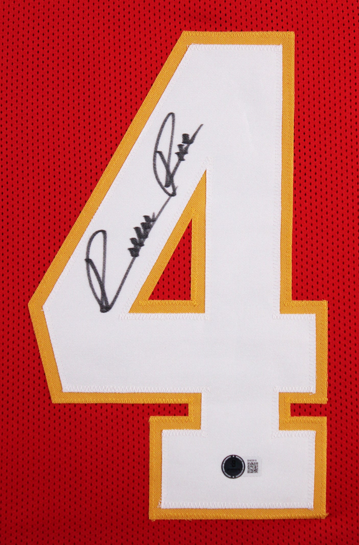 Rashee Rice Authentic Signed Red Pro Style Framed Jersey Autographed BAS