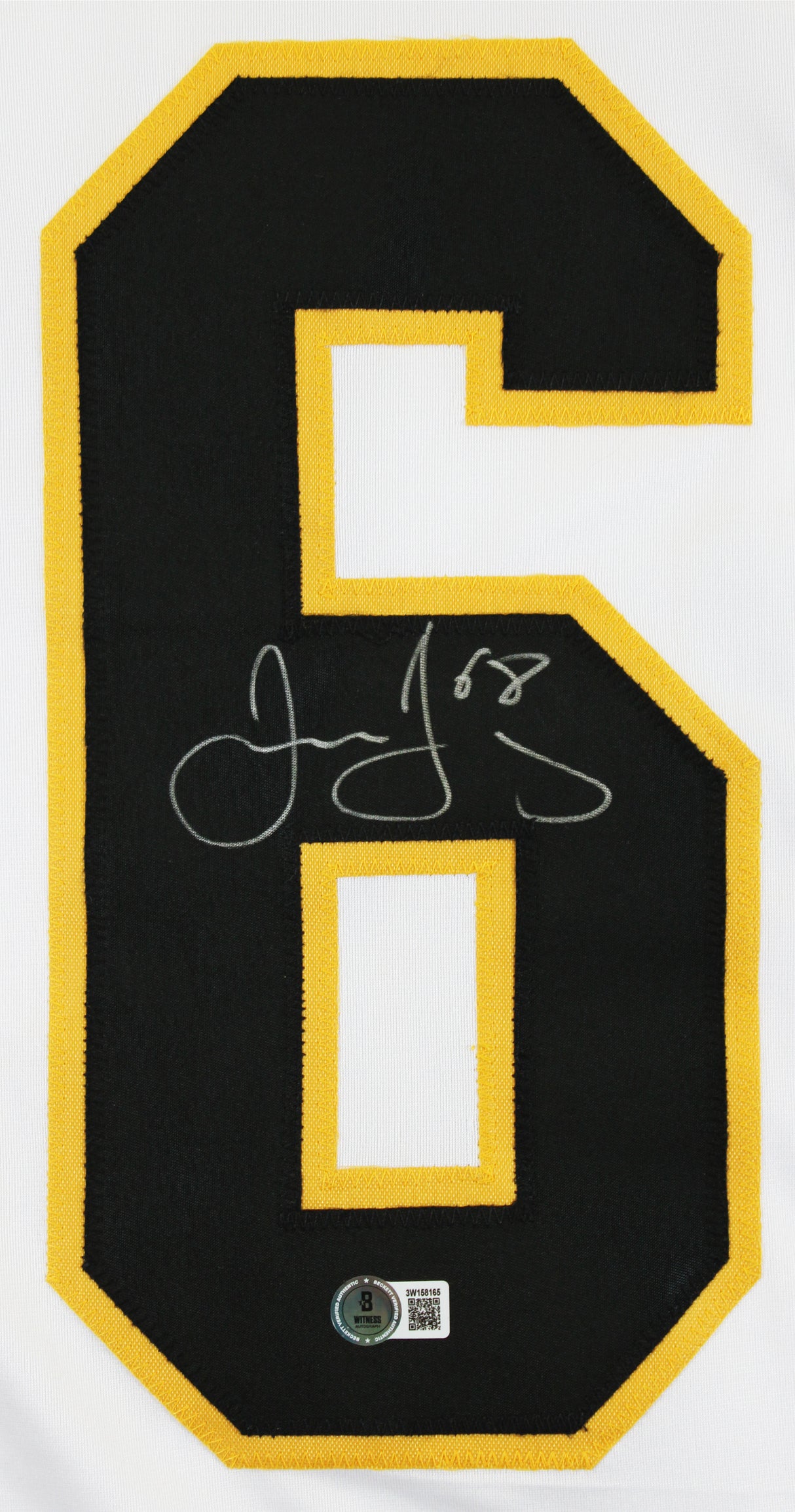 Jaromir Jagr Authentic Signed White Pro Style Jersey Autographed BAS Witnessed