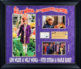 Willy Wonka Gene Wilder & Charlie Ostrum Authentic Signed Framed Display BAS 1