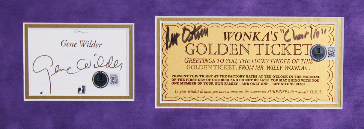Willy Wonka Gene Wilder & Charlie Ostrum Authentic Signed Framed Display BAS 1