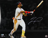 Braves Ronald Acuna Jr. Signed 16x20 Horizontal Spotlight Batting Photo BAS Wit