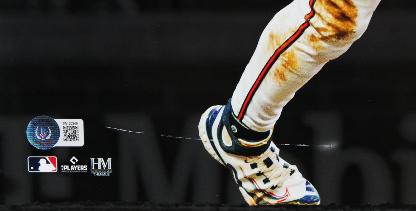 Braves Ronald Acuna Jr. Signed 16x20 Horizontal Spotlight Batting Photo BAS Wit