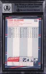 Braves Tom Glavine Signed 1988 Fleer #539 Rookie Card Auto Gem 10! BAS Slabbed