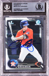Astros Alex Bregman Signed 2016 Bowman Chrome Prospects #BCP4 RC Card BAS Slab 1