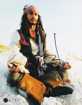Johnny Depp Pirates Of The Caribbean Signed 11x14 Framed Photo BAS #BM58704