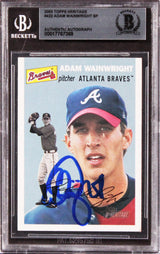 Braves Adam Wainwright Signed 2003 Topps Heritage #422 Rookie Card BAS Slabbed
