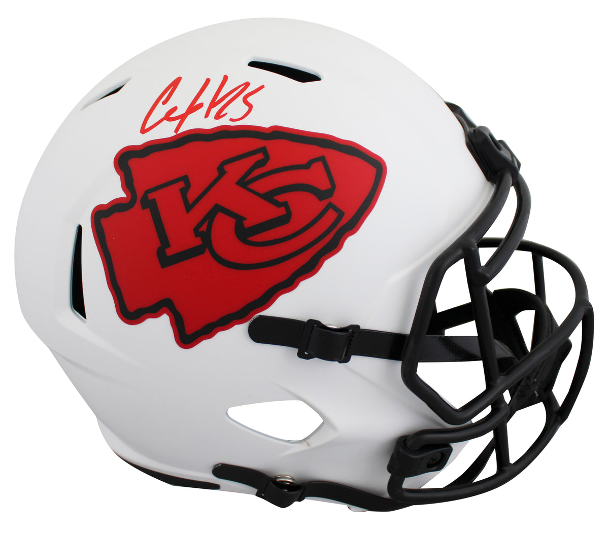 Clyde Edwards-Helaire Autographed Kansas City Chiefs Speed Lunar Eclipse Full Size Helmet Beckett Witnessed