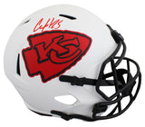 Clyde Edwards-Helaire Autographed Kansas City Chiefs Speed Lunar Eclipse Full Size Helmet Beckett Witnessed