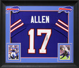 Bills Josh Allen Authentic Signed Blue Pro Style Framed Jersey JSA Witness