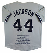 Yankees Reggie Jackson Authentic Signed Grey Pro Style Stat Jersey JSA Witness