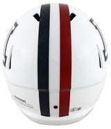 Arizona Tedy Bruschi Signed White Full Size Speed Rep Helmet W/ Case BAS Witness