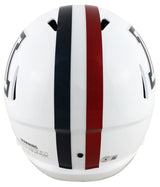 Arizona Tedy Bruschi Signed White Full Size Speed Rep Helmet W/ Case BAS Witness