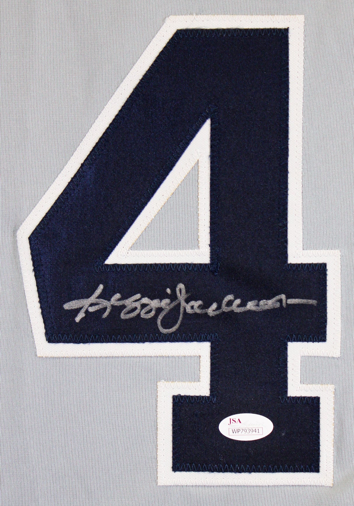 Yankees Reggie Jackson Authentic Signed Grey Pro Style Stat Jersey JSA Witness