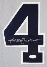 Yankees Reggie Jackson Authentic Signed Grey Pro Style Stat Jersey JSA Witness