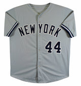 Yankees Reggie Jackson Authentic Signed Grey Pro Style Stat Jersey JSA Witness
