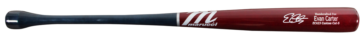 Rangers Evan Carter Signed Marucci Player Model Baseball Bat BAS Wit #1W234635