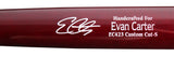 Rangers Evan Carter Signed Marucci Player Model Baseball Bat BAS Wit #1W234635