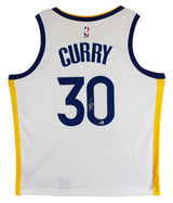 Warriors Stephen Curry Authentic Signed White Nike Swingman Jersey BAS #AB77765