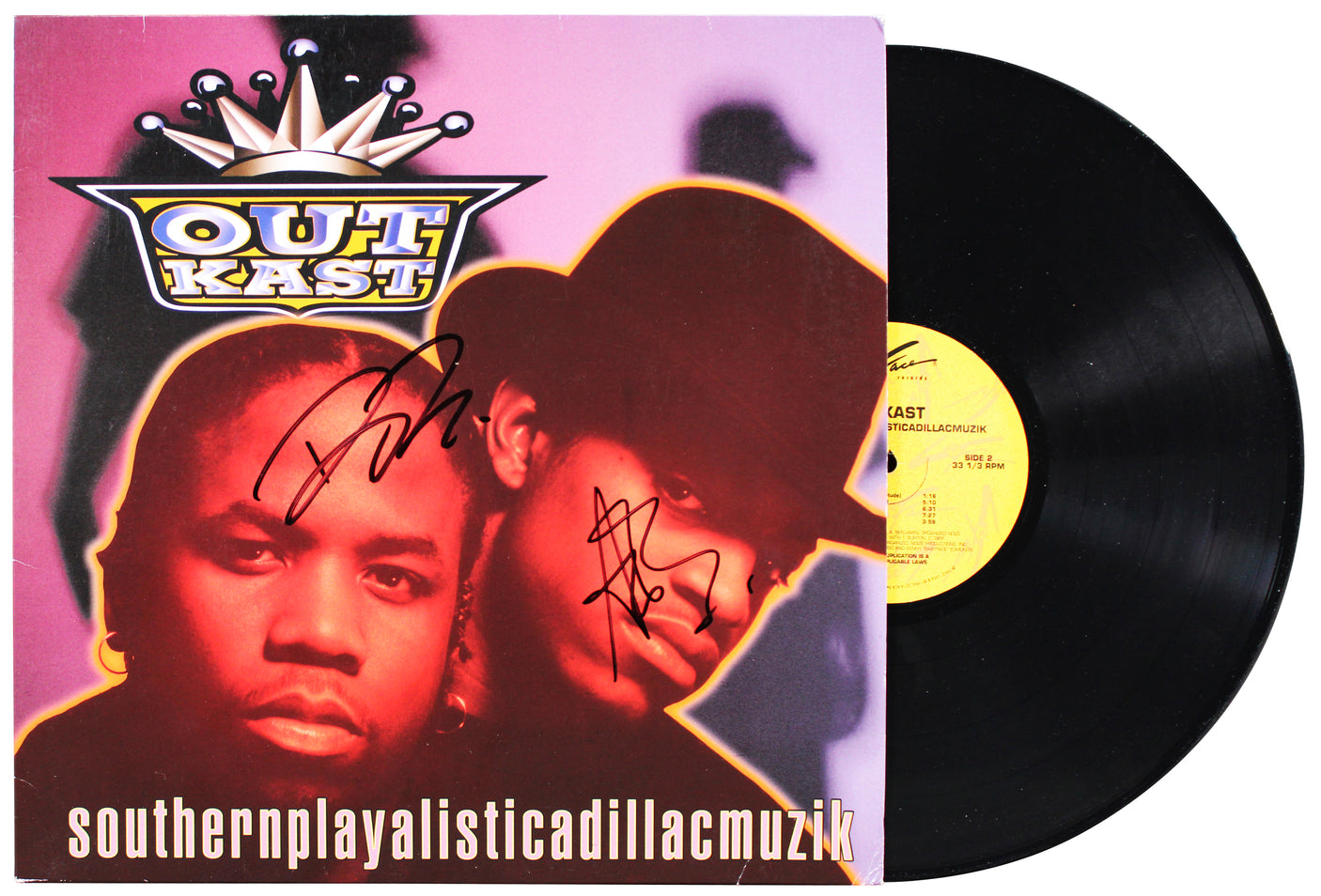 OutKast Andre 3000 & Big Boi Authentic Signed Album Cover W/ Vinyl BAS #BD05276